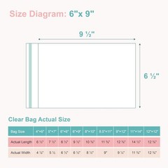 Acid-Free Picture Sleeves, 100Pack Crystal Clear Storage Bags for 6X9 Art Pri…