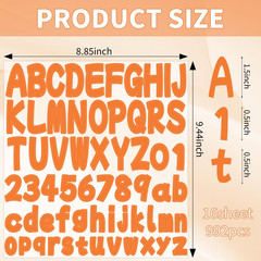 Letter Sticker 1.5 Inch,16 Sheets Vinyl Self Adhesive Waterproof Scrapbook Lette