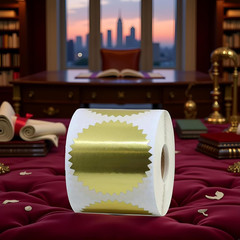 250 Pcs Gold 2 Inch round Foil Embossing Stickers Blank Certificate Seals Self