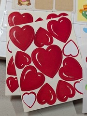 Mixed Lot Partial Sheets – Vintage Stickers Hearts Valentines 1980s
