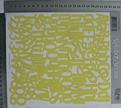 Tennis Alpha Yellow Flat Sticker Alphabet Avenue 20-27mm High &3-20mm Wide L2Lf