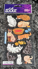 LARGE 3 X 6″ STICKOPOTAMUS STICKERS: CAT CRAZE CATS & kITTENS