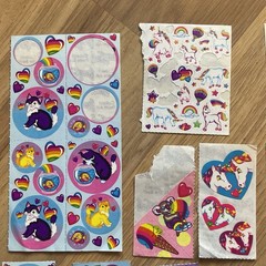 Vintage Lisa Frank Sticker Lot 80’s Unicorns Hearts Rainbows Bears Cats 90s