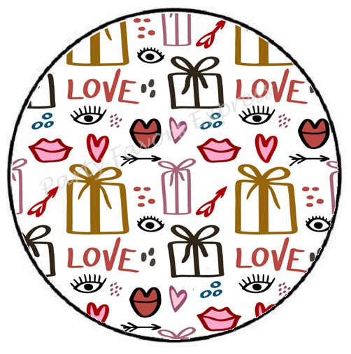 LOVE LIPS VALENTINES DAY ENVELOPE SEALS LABELS STICKERS PARTY FAVORS