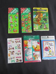 LOT (6) Post-it Removable Christmas Disney Baby Mickey Minnie Sticker Packs Pooh