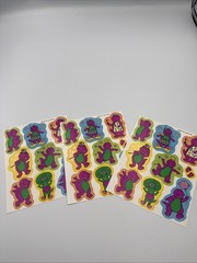 Vintage Barney The Dinosaur Sticker Sheet Lot Of 3 Sheets #D