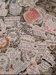 Inspirational Jesus Christian Stickers – 50Pcs Bible Verse Phrase Multicolor