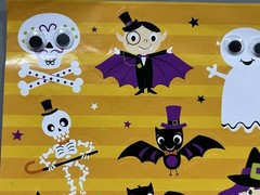Rare Vintage Stickers Collectible Halloween Monsters Witch Vampire Bat Skeleton