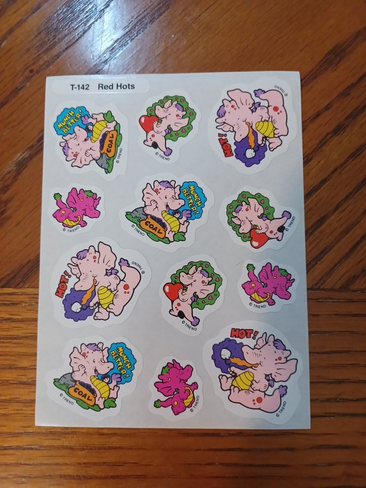 Vintage Trend Stinky Stickers sheet 12 Scratch & Sniff Red Hots Dragon T-142