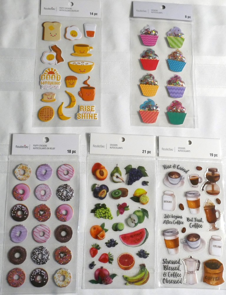 BREAKFAST ! 5 PACKS BY RECOLLECTIONS. COFFEE,MUFFINS,EGGS ANDTOAST,DONUTS,FRUIT!