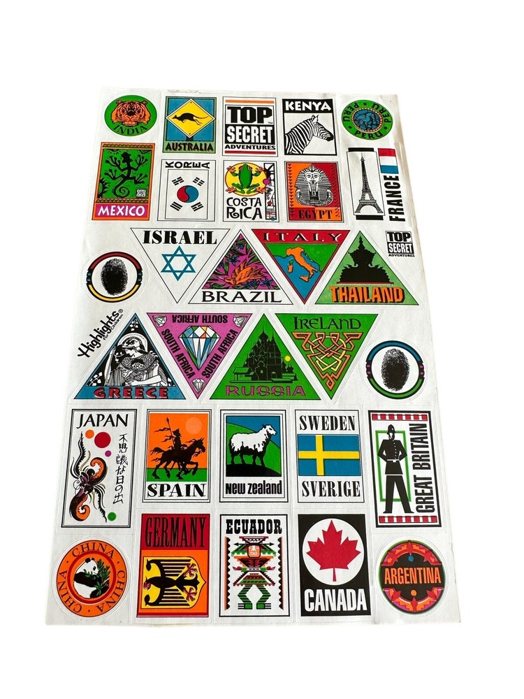 New World Travel Flag Stickers Decals New York / London England / Italy / Brazil
