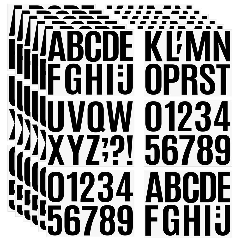258 Pcs Waterproof 4-Inch Self-Adhesive Vinyl Stickers Black Alphabet & Numbers