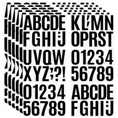 258 Pcs Waterproof 4-Inch Self-Adhesive Vinyl Stickers Black Alphabet & Numbers