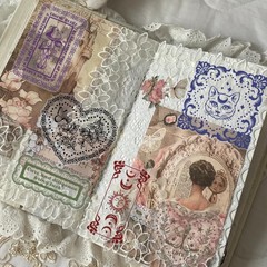 ZHIJIANHZ Vintage Lace and Frame Sticker Book,30 Sheets PET Transparent