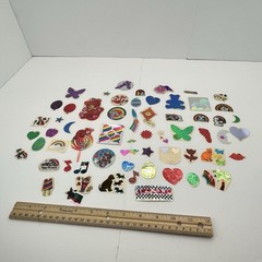 Vintage 1980s Sticker Lot 50+ Stickers Lisa Frank Rainbows Foil Glitter LOOK