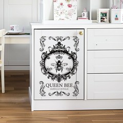 OLYCRAFT 3pcs/Set Queen BEE Rub on Transfers for Furniture and Royal Bee
