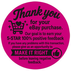 Thank You eBay Sticker – 2” Round Label for Buyers and Reviews sticker label