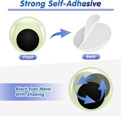 Glow in The Dark Wiggle Eyes 50mm Plastic Self Adhesive Luminous Craft Stickers