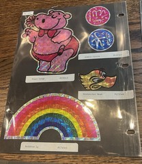 80’s Sticker Sample Pages Slicker Stickers Prisms Unicorns Hippo Rainbow NY