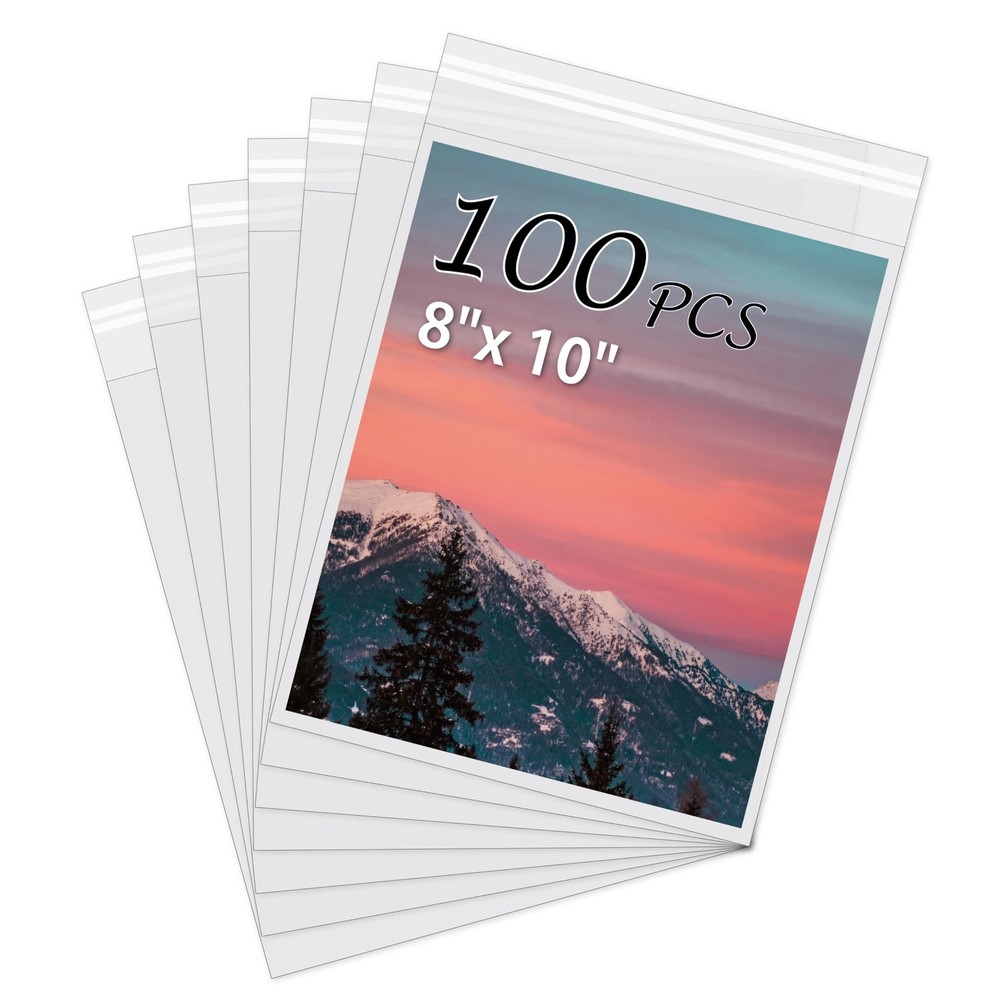 Acid-Free Picture Sleeves, 100Pack Crystal Clear Storage Bags for 8×10 Art Pr…