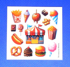 Carnival Fair Foods & Sweet Treats Stickers Mini Sheet