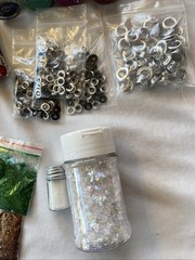 Lot of Various Brands GLITTER-CONFETTI-GEMS-SEQUIN-GLITTER-BRADS some vintage