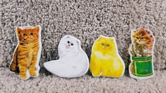 1983 Imperial Kittens Cats Eighteen Used Puffy Stickers Orange & Black Tabby