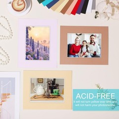 15 Pack 8×10 Picture Mats, Mixed Colors Frame Mattes for 5×7 Pictures Photo F…