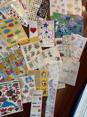 MASSIVE COLLECTION 1980’s 90’s Stickers Foil Puffy Wiggle Eyes 292 Sheets Vtg