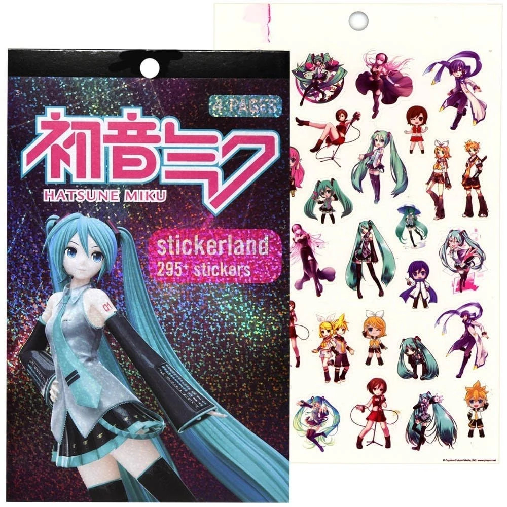 Hatsune Miku Sticker Collection, 4 Sheet Foil Cover Pad, 295+ Stickers!