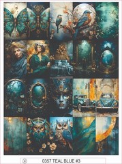 TEAL BLUE #3 – COMPLETE SHEET OF 20 STICKERS