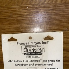 FMI Mini Letter Fun Stickers One 5x 9 Sheet USA