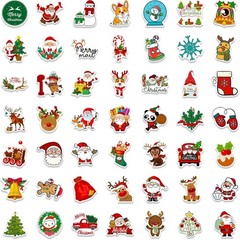 Christmas Theme Stickers, 100Pcs Vinyl Waterproof Merry Christmas Stickers for E