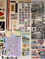 LARGE LOT OF 210 PCS TRAVEL EUROPE PARIS ROME CRUISES SCRAPBOOK PAPERS STICKERS