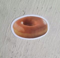 Glazed Donut Food Dessert Plain Delicious Sweet Bread Sticker 1Pc
