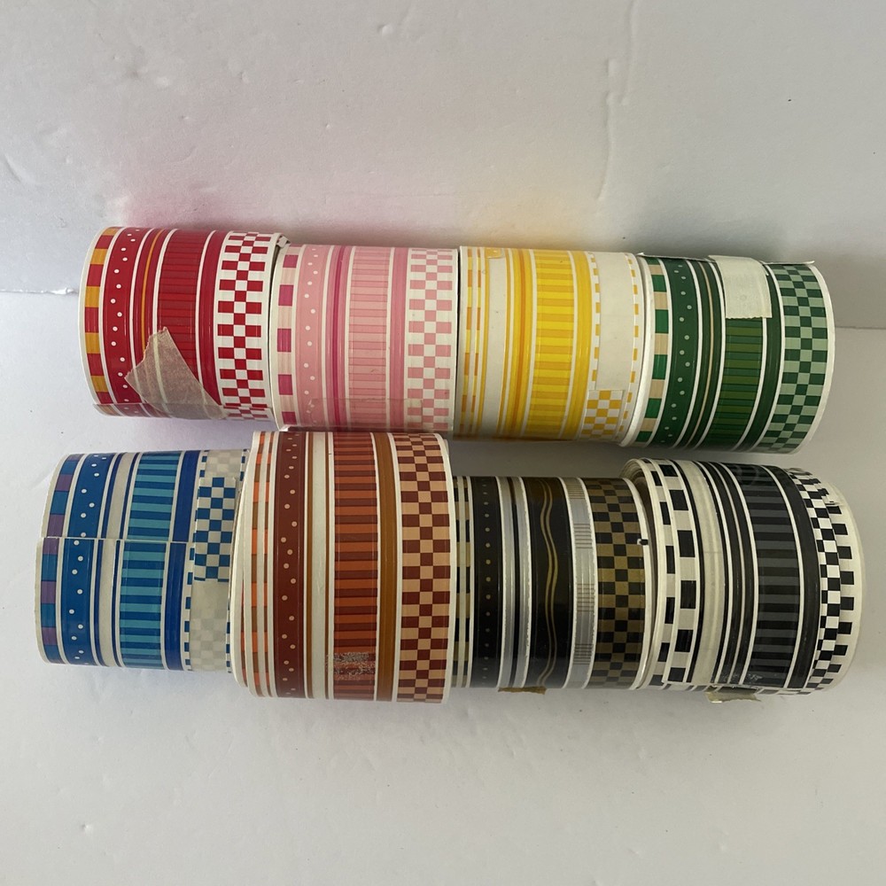 Mrs. Grossman’s Lot of 8 Rolls of Stickers By The Yard – Rainbow Colors Borders