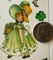 ST.PATRICK’S DAY CHILDREN Stickers(9pc)Violette•Green•Irish•Clovers•Card Making•