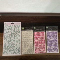Making Memories Alphabet Stickers Lot of 4 Glitter Gem Spring Creative Letters