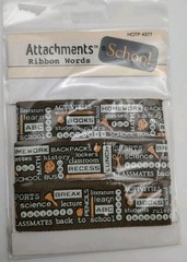 (Set Of 2) Vintage Hot Off The Press Attachments Ribbon Words – School & Sports
