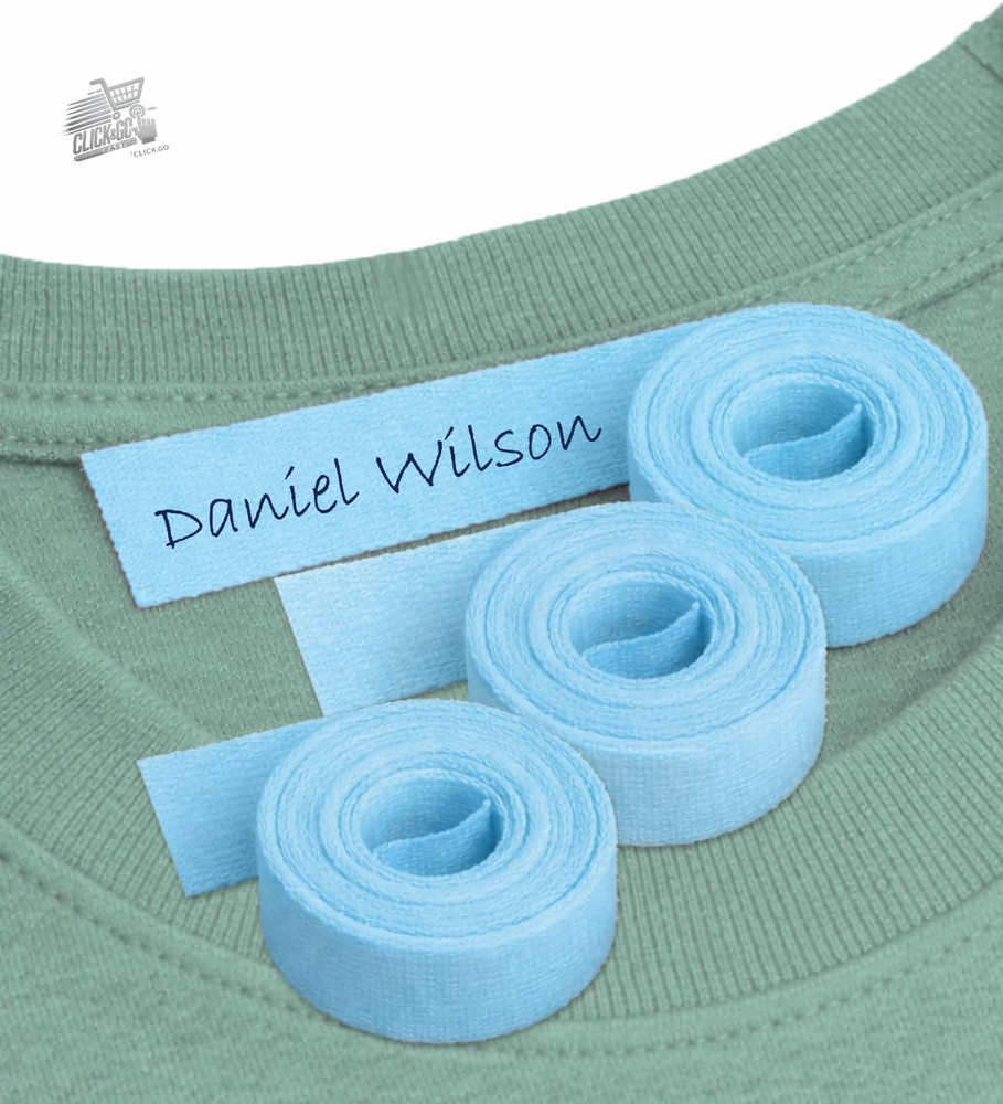 3 rolls blue heat adhesive tape 1cm labels fabric school clothes writeable