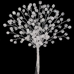 16 Stems Acrylic Glass Flower Bouquet Handmade Crystal Silver Glitter Berry B…