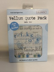 Colorbok Vellum Quote Pack Stack “Baby Boy” 24 Sheets Scrapbook Over 70 Quotes