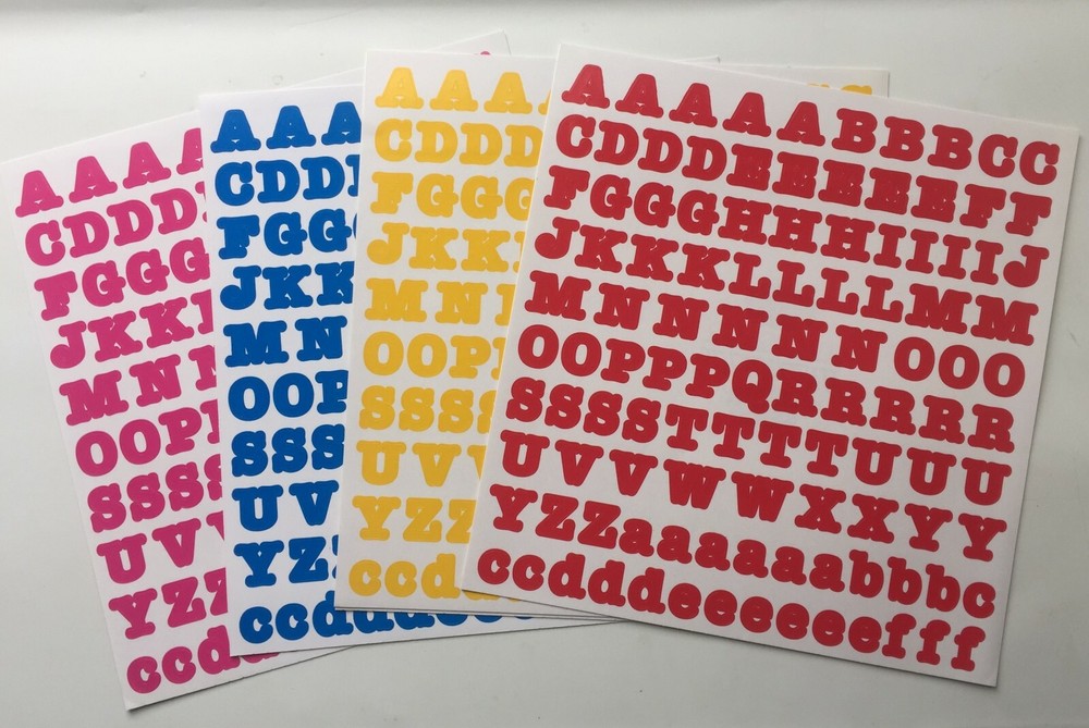 Creative Memories LARGE ABC/123 BOLD Stickers GOLD Yellow, RED, BLUE, RASPBERRY