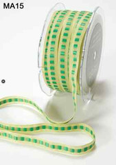 3/8″SOLID/ CENTER SQUARE – May Arts – MA15 – Lt Green/Green – 50 Yards