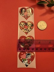 16 Vintage Style Valentine Stickers/Retro Style Valentine Stickers/Heart Sticker