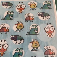 Vintage Hallmark Animal Bugs Duck Frog Insect Sticker Pack New 4 Sheets