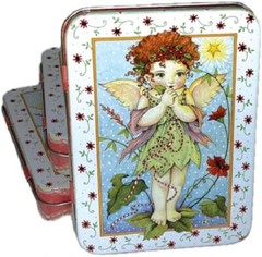 Mary Engelbreit Collectible Tin + 12 Vinyl Stickers Tin #3 Christmas Fairy
