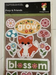 Imaginisce Twitterparted Collection Chipboard Stickers Foxy & Friends Blossom