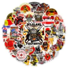 50pc FIREFIGHTER STICKERS, GREAT SET, Laptop-Water Bottle-Phone-Car-Truck-Etc.