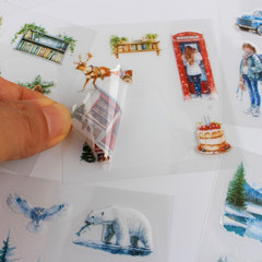 430Pcs Scrapbook Winter Landscape Stickers Set for Scrapbooking Supplies, Aesthe